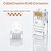 CableCreation Cat6 RJ45 Connectors, 100-PACK Cat6 RJ45 Ends, Ethernet Cable Crimp Connectors UTP Network Plug for Solid Wire and Standard Cable, Transparent