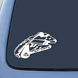 HVD-Millennium Falcon Star Wars Sticker Decal for Notebook, Laptop, Car, Truck 6' White