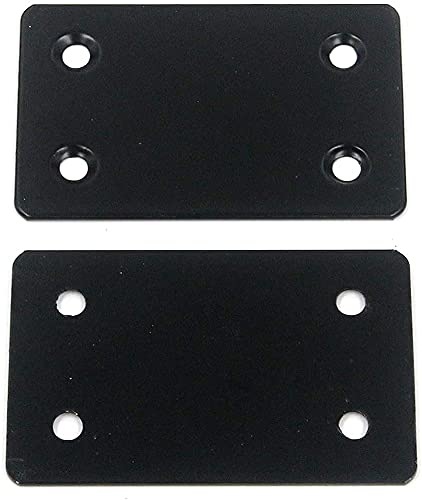 Image of 8 Pcs Flat Straight Corner Brace Plate Mending Plates Straight Support Shelf Bracket, with Mounting Screws, Stainless Steel, Black (2.4 x 1.5 inch)