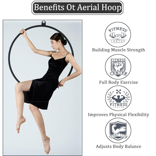 Aro aéreo 85cm/90cm para yoga y acrobacias miniatura 2