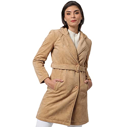 Image of PINACOLADA Women's Regular Fit Long Coat For Winter Wear | Collar Neck | Full Sleeve | Buttoned | Casual Jacket For Woman & Girl | Western Stylish Jacket For Women