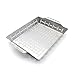 SANTOS Grillkorb/Gemüsekorb - Edelstahl - 35 x 24,2 x 5,6 cm - Grillwok für Gemüse, Fleisch & Co. - hochwertige Grillschale - Edelstahl-Grillkorb