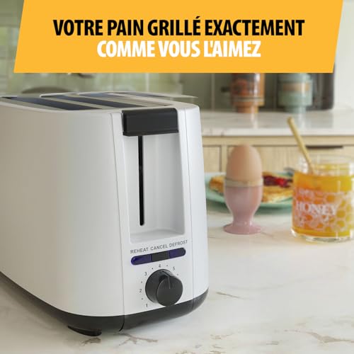 Tristar Grille-Pain Bifente, 7 niveaux de brunissage, fonction décongélation, fonction élévation, fonction centrage, fonction annulation, blanc, BR-1057 – Image 6
