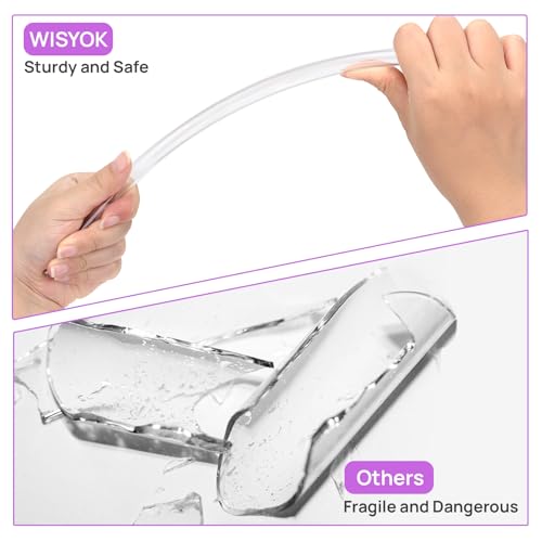 WISYOK 6 Stück Stanley Cup Strohhalm für 30 40oz, Wiederverwendbare Strohhalme, Straw Plastik, Tritan Material, BPA-Frei, 6 Klare Trinkhalme mit 1 Reinigungsbürste (30cm x 1cm)