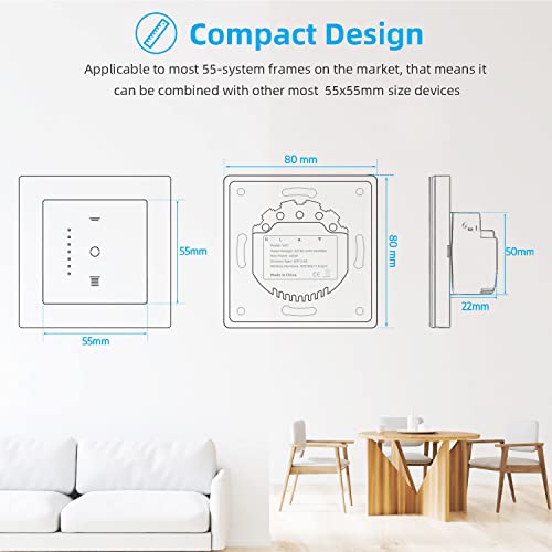 CURRYSMARTER WLAN Rollladenschalter, [6 Gen] Jalousien Schalter mit steuerbarer LED, Smart Rolladen Zeitschaltuhr benötigt Nullleiter, Rolladensteuerung kompatibel mit Echo Alexa/Google, 4 Stücke