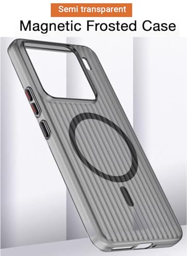 Image of Kapa Wave Magnetic Frosted Grip Back Cover for Xiaomi 15 | [MagSafe Compatible] Wireless Charging, Slim, Metal Buttons Matte Finish Back Case (Grey)