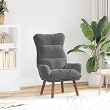 nestroco Dunkelgrauer Samt Sessel mit ergonomischem Design 69 x 74 x 93 cm für Wohnzimmer Büro Lounge Relax Lounge Club Komfort