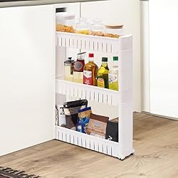 Winter Shore Carro Auxiliar con Ruedas de 3 Niveles - Carrito Organizador Baño, Cocina y Cuartos de Lavado - Carro Almacenaje con Ruedas para Ahorro de Espacio - 54,5 x 12,5 x 72 cm