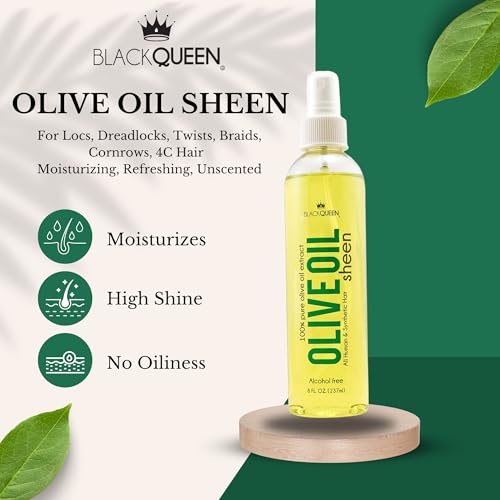 Black-Queen-Olive-Oil-Sheen-Spray-Unscented-for-Locs-Dreadlocks-Twists-Braids-Cornrows-4C-Hair-Moisturizing-Refreshing-8-oz-Made-in-the-USA-Pack-of-6