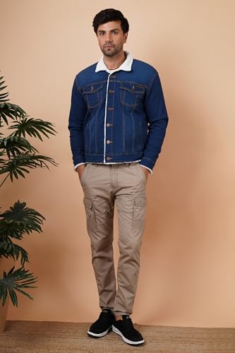 Image of Pure Cotton Enzyme Washed Biker Jacket /Casual Jacket - Black /Grey