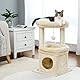 PAWZ Road Kleiner Katzenbaum, mehrstöckiger Katzenturm mit Sisal-überzogenem Kratzbaum, gemütlicher Katzenwohnung und großer Katzensitzstange für Hauskatzen, Beige
