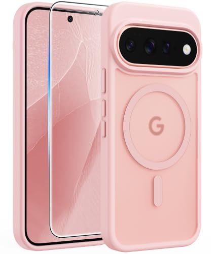 Image of FNTCASE for Google Pixel 11 Pro Case / Pixel 11 Case, with Screen Protector | Fit for Magsafe, Translucent Matte, 14FT Military Grade Drop Protection, Shockproof Protective Phone Cover, Light Pink