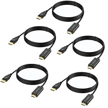 DisplayPort to HDMI Cable 3 feet 5-Pack, 4K Display Port to HDMI Cables Uni-Directional DP to HDMI Cord for Dell, Monitor, Projector, Desktop, AMD, Lenovo, HP, ThinkPad and More