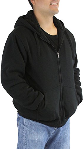 Image of ToBeInStyle Men's Polar Fleece Long Sleeve Zip Up Kangaroo Pocket Cold Weather Hoodie Jacket