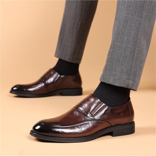 Mens Wide Dress Shoes Formal Business Oxfords Loafers Leather Wedding Footwear Elegant Flat Comfortable Fashion3