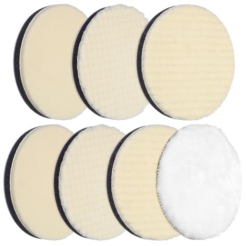 Hemobllo 7pièces Kit de Tampons de Polissage pour Perceuse Accessoire Lustreur Carrosserie Voiture Pads Robustes et Compatibles pour Nettoyage Auto et SUV