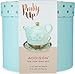 Pinky Up Addison Aqua Gold Dot Tea for One Sets, 12 oz teapot, 8 oz teacup