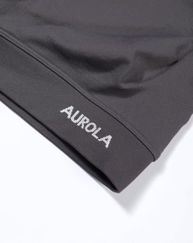Image of AUROLA Influence Women Crop Top Short Sleeve Compression Workout T-Shirt | Raglan Short Sleeve Crop Top, High-Stretch Seamless Knit, Stay-Put Ribbed Underband, Soft Breathable Comfort