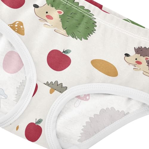 Wusikd Cute Hedgehog Girls' Underwear Cotton Apple Mushrooms Girls Briefs Soft Toddler Underwear 2T4