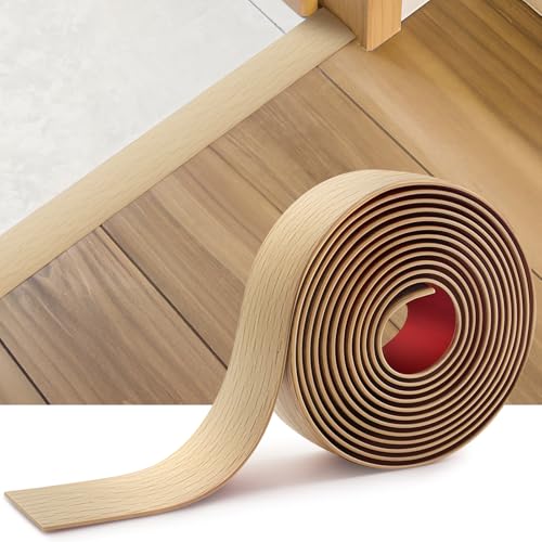 INMOZATA Tira de transición de piso de 1.2 m, cubierta de vinilo autoadhesiva, tira de piso laminada divisora plana para unir huecos de suelo, alfombras, cubierta de umbral, tira de transición de