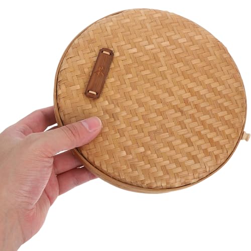 Boîte de Rangement en Bambou Tissé Main 18 Cm Haute Qualité