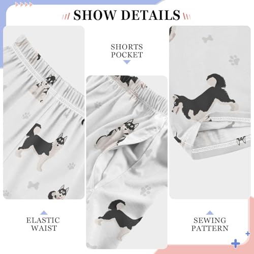 Boys' Pants Cute Dogs Siberian Husky Long Bottoms Jogger Pants Elastic Waist Trousers with Pockets S-XL4