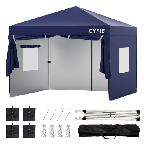 CYFIEタープテント 3mx3m サイドシート1枚付 ワンタッチ 高さ3段階 Amazon | CYFIE タープテント 3mx3m サイドシート1枚付