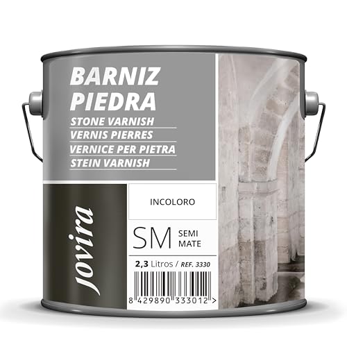 JOVIRA PINTURAS Barniz para Piedra, Ladrillo, Terrazo al Disolvente. Incoloro, natural, transparente. (2,3 Litros, Semimate) K-55