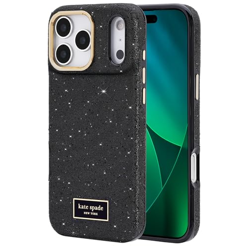 Kate Spade New York iPhone 17 Pro Max Case - Compatible with MagSafe - Designer Phone Case - Crystal Pave Nightfall