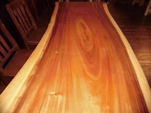【一枚板 モンキーポッド】195cm × 77-91cm × 5.6cm｜天板のみ｜希少材・重厚感｜ウレタン塗装仕上げ｜ダイニング・デスク・カウンター用｜P-079 [5]