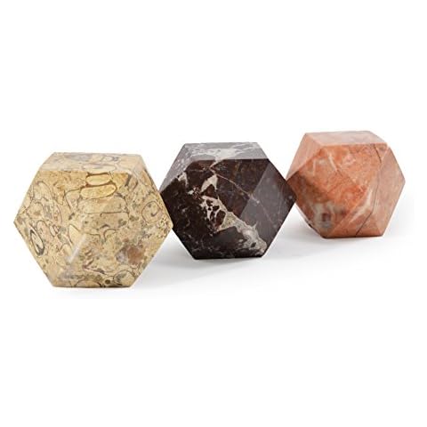British Fossils Set of Diamond Cut Marble Paperweights (Set of 3) Cover