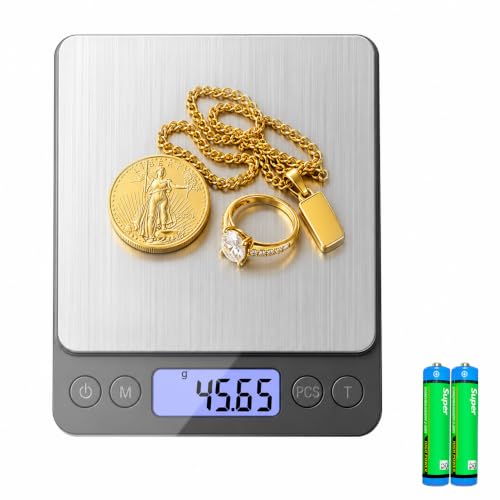 SKEAP Digital Jewelry Scale – 500g x 0.01g Precision Gold Scale for Jewelers & Collectors, Digital Coin Scale with Backlit LCD, Tare Function– Ideal for Gemstones, Bullion & Coins.