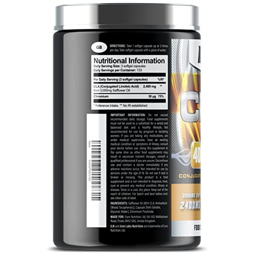 CLA XXL - Supersize (400 Softgels) - 3000mg Per Serving - 80% Active Isomers - Softgel CLA Capsules with Conjugated Linoleic Acid - CLA Supplement Suitable for Men and Women - Image 3