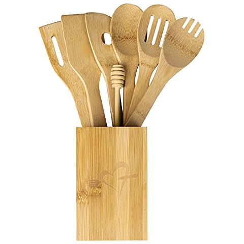 IGA Organic Bamboo Cooking Utensils Set Cover