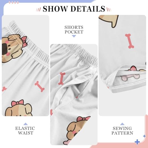 Cute Puppy Boys Pants Boys Athletic Pants Long Pant for Boy with Pockets Wide-Leg Size 6-14Y4