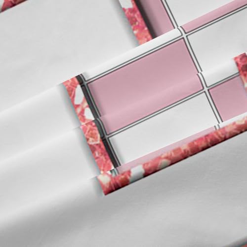 Image of Erosebridal Pink Initial L Blackout Curtains for Kids Girls Bedroom Kawaii Plaid Checkered Window Curtains 2 Panels 38 inchWx45 inchL Cute Personalized Monogram Drapes,Fashion Grids Gingham Window Treatments
