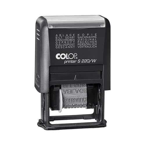 Tampon COLOP S 220 W pour marquer les archives avec encre noire et texte allemand