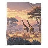 kaiyun Giraffen in der afrikanischen Trockenzeit 3D-gedruckte Decke Design-Tagesdecke Weiche Und Mikrofaser Sofa Bettwäsche 40x50inch(100x130cm)