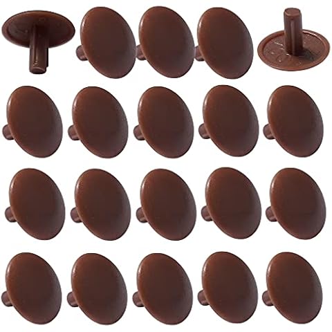 20 x Universal Plastic Screw Caps 3 x 12 x 6 mm Phillips Head Cap Protection Mask (Dark Brown) Cover