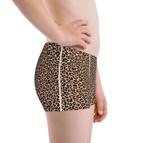 Boys' Cotton Boxer Brief Soft Underwear-Brown Leopard2
