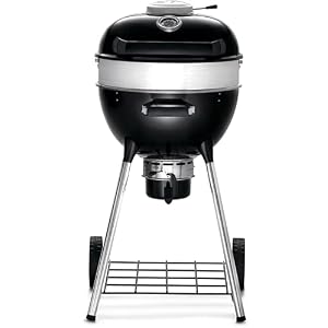Napoleon - PRO18 Charcoal Kettle Grill, Black, Porcelain Enameled Lid and Bowl, Chrome Plated Cooking Grid Napoleon PRO18 Charcoal Kettle Grill Black Porcelain Enameled Lid and Bowl Chrome Plated Cooking Grid