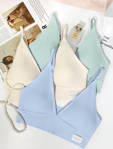 Livona Bras for Women - 3 Pack Sports Bra Bralettes with Support Workout Tops Wireless Bra Cami Crop Tank Tops3