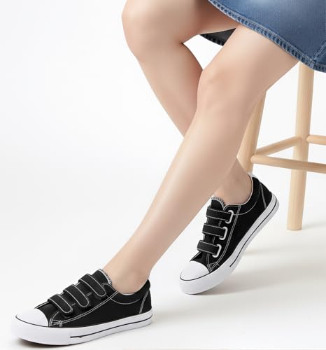 Image of Women's Canvas Running Walking Casual Hook and Loop Tape Sneakers Shoes