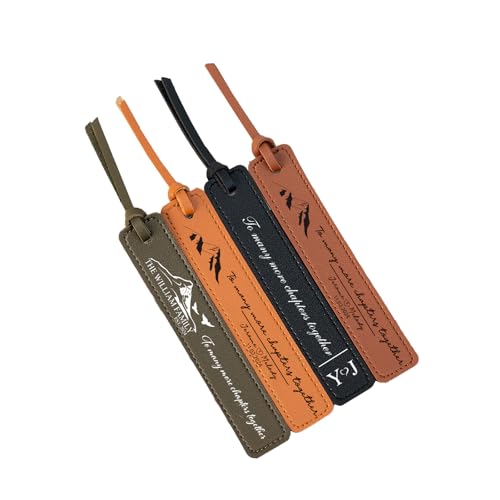 Jeclist Personalized Leather Bookmarks for Reading Men Women, Custom Name Engraved Handmade PU Leather Bookmark for Book Lover, Gift for Mother, Friends, Book Lovers Reader(Light Brown)