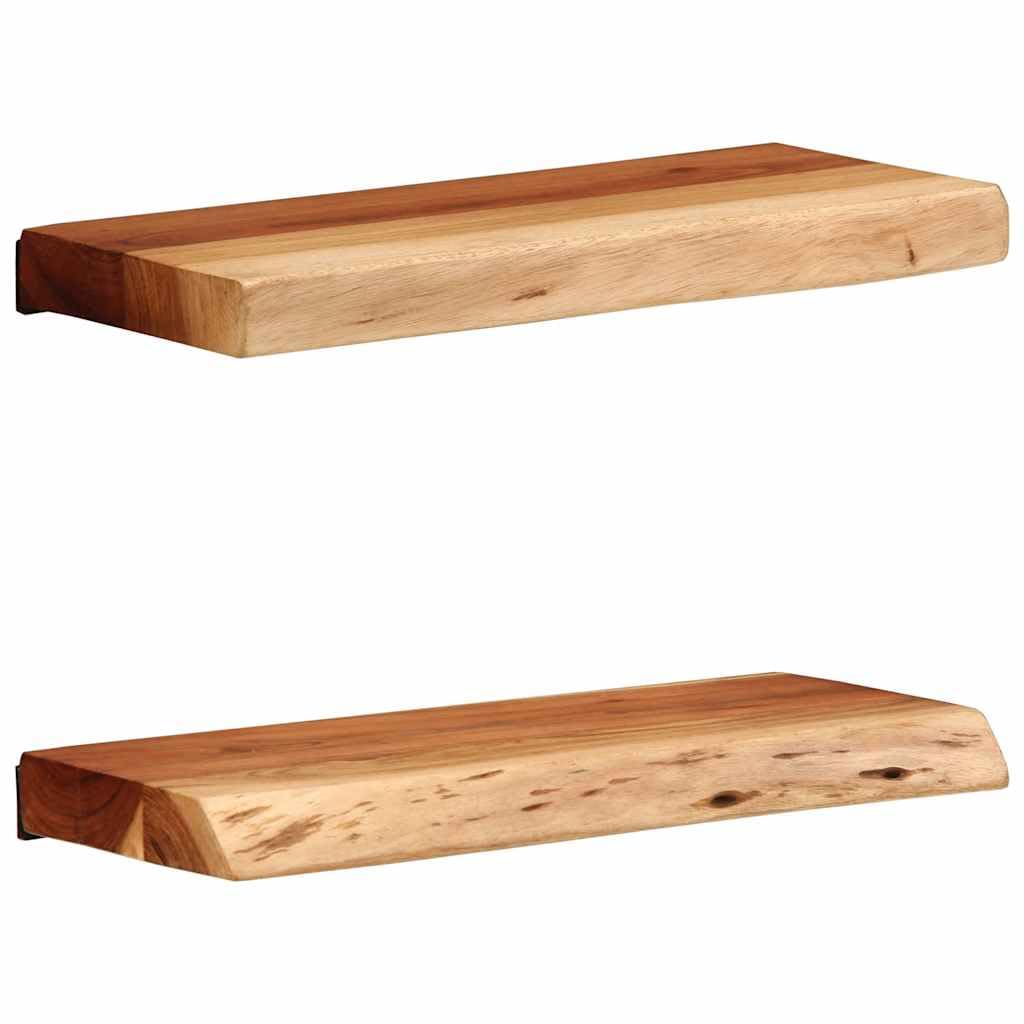 Étagères murales bois massif acacia 40 cm support rangement flottant cuisine salon chambre