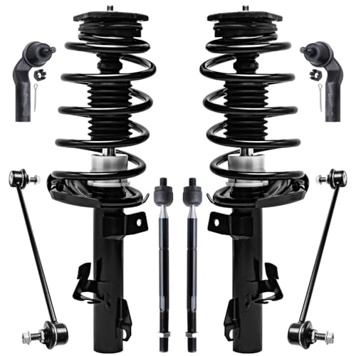 Image of Detroit Axle - Front Struts w /Coil Spring Sway Bar Links Inner Outer Tie Rod Ends Replacement for 2012 2013 2014 2015 Mazda 5