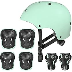 Protecciones Patines Niños Nomady Kids - Casco Infantil con Protecciones - Niños 2 a 10 años (Small, Mint)