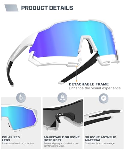 Image of Sport Polarized Sunglasses for Men and Women, Stylish and Lightweight Cycling Sunglasses with UV400 Protection