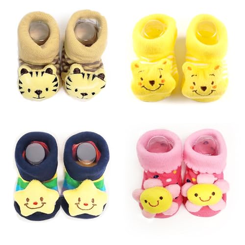 Image of Lasin Baby Newborn Girls Boys Cartoon Anti-slip Socks Boots Shoes Babyshower Gifts, (0-12M)
