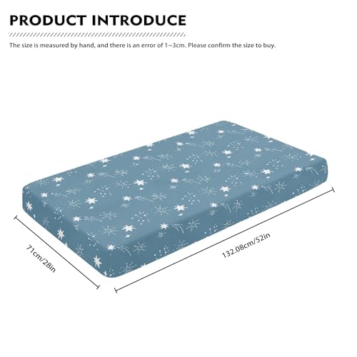 Image of Stars Baby Crib Sheets for Boys Girls Blue Fitted Crib Sheet for Standard Crib and Toddler Mattress Sky Baby Mattress Sheets Toddler Bed Sheet 52x28x8 in